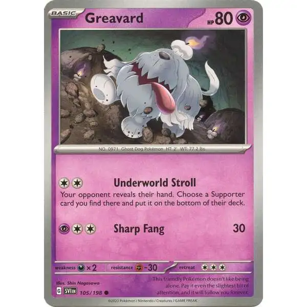 Pokemon Scarlet & Violet Base Set Common Greavard #105