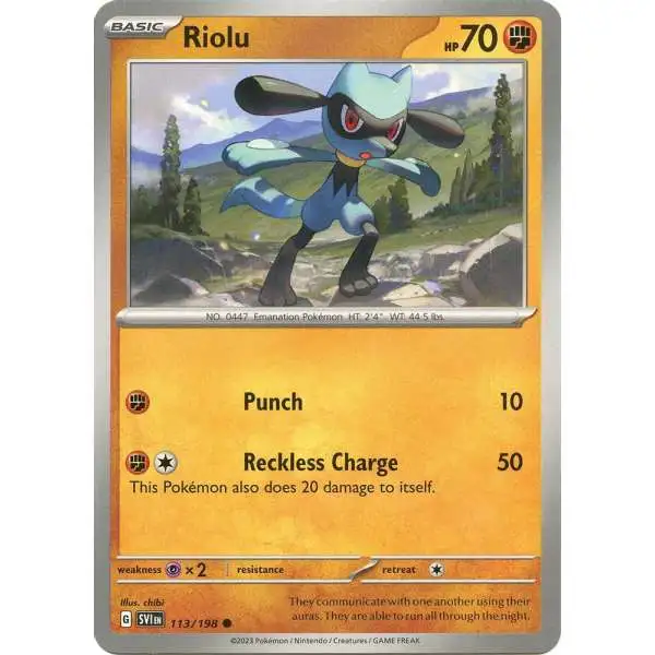 Pokemon Scarlet & Violet Base Set Common Riolu #113