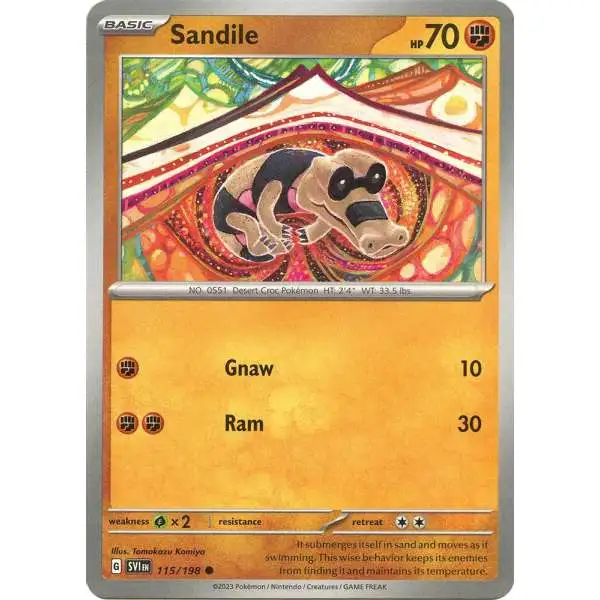 Pokemon Scarlet & Violet Base Set Common Sandile #115