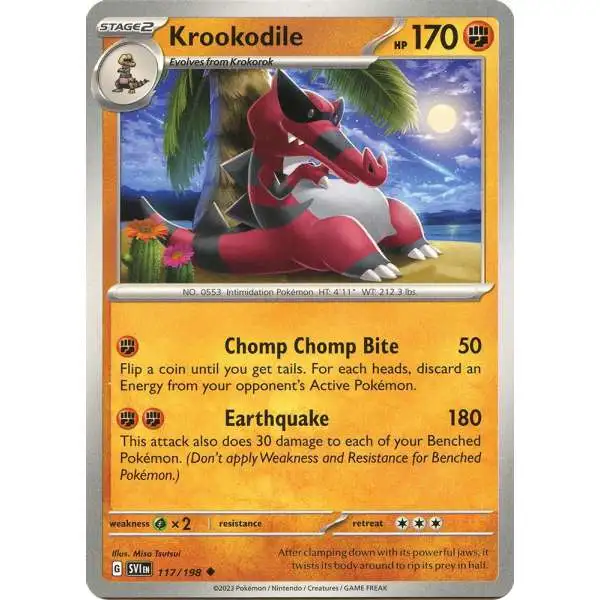 Pokemon Scarlet & Violet Base Set Uncommon Krookodile #117