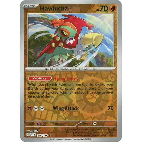 Pokemon Scarlet & Violet Base Set Holo Rare Hawlucha #118