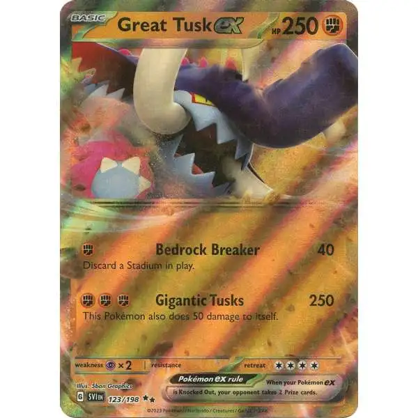 Pokemon Scarlet & Violet Base Set Double Rare Great Tusk ex #123