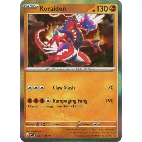 Pokemon Scarlet & Violet Base Set Holo Rare Koraidon #124