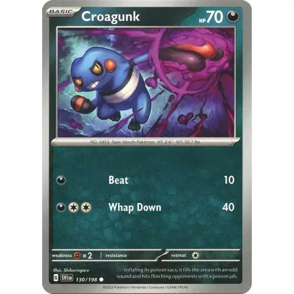 Pokemon Scarlet & Violet Base Set Common Croagunk #130