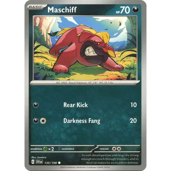 Pokemon Scarlet & Violet Base Set Common Maschiff #135