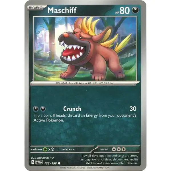 Pokemon Scarlet & Violet Base Set Common Maschiff #136