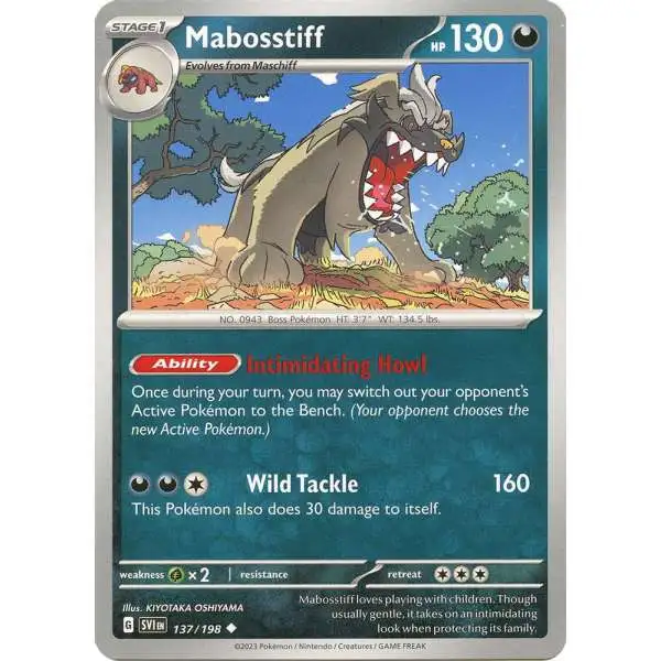Pokemon Scarlet & Violet Base Set Uncommon Mabosstiff #137