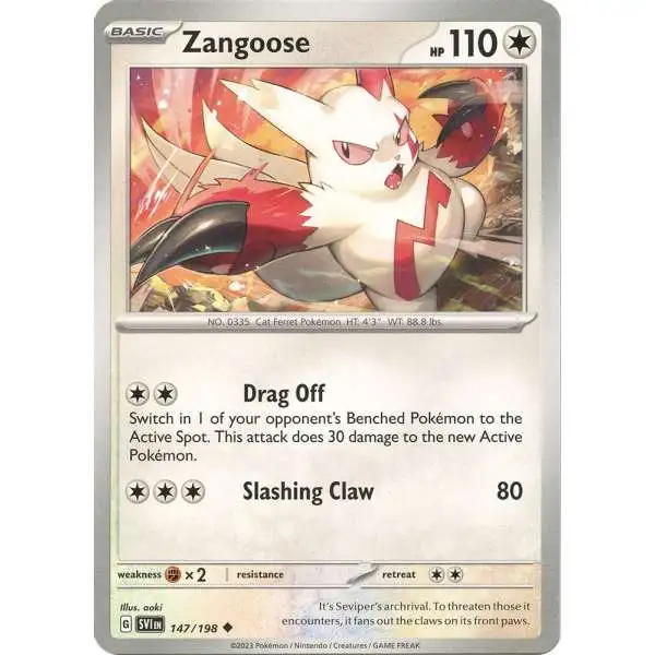Pokemon Scarlet & Violet Base Set Uncommon Zangoose #147