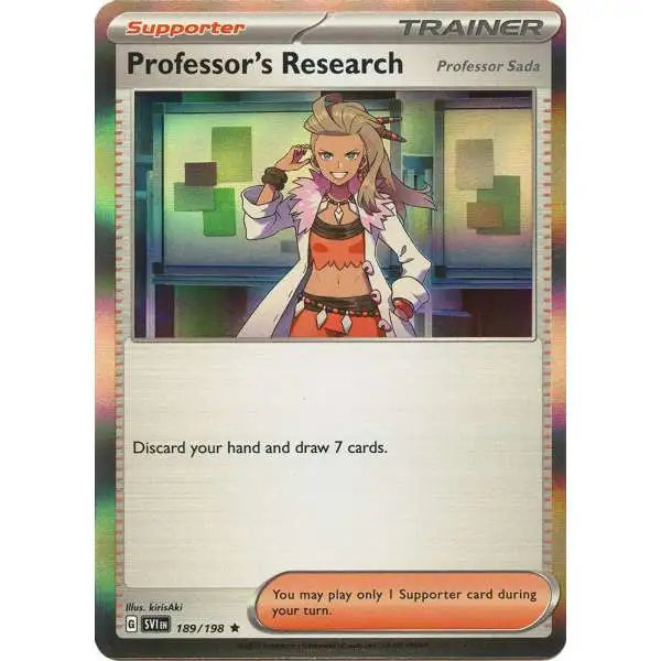 Pokemon Scarlet & Violet Base Set Holo Rare Professor's Research #189/198 [Sada]