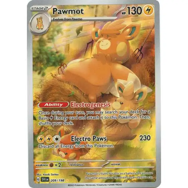 Pokemon Scarlet & Violet Base Set Illustration Rare Pawmot #209 [Illustration Rare]