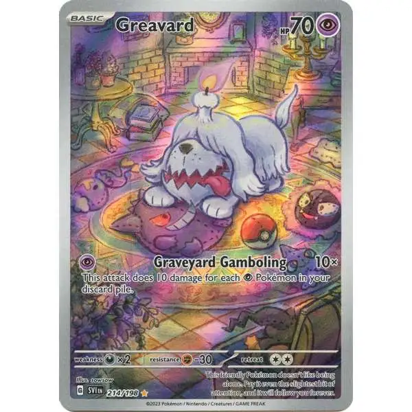 Pokemon Scarlet & Violet Base Set Illustration Rare Greavard #214 [Illustration Rare]