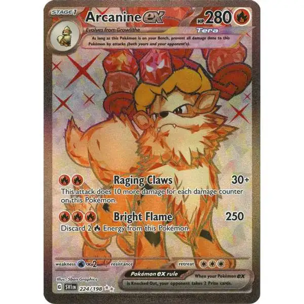 Pokemon Trading Card Game Scarlet & Violet Base Set Ultra Rare Arcanine ex #224/198