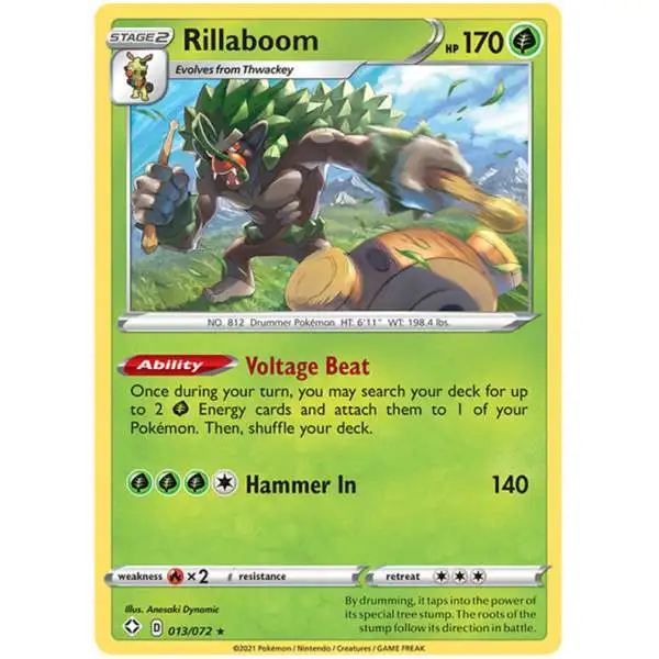 Pokemon Shining Fates Holo Rare Rillaboom #13