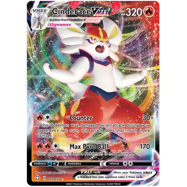 Pokemon Shining Fates Ultra Rare Cinderace VMAX #19