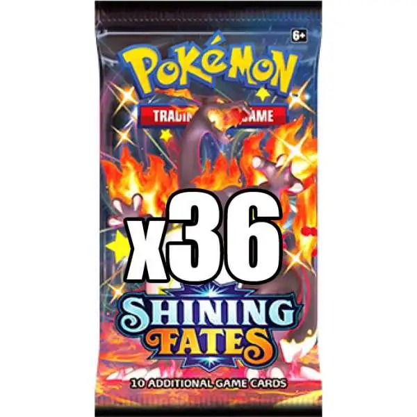 Pokemon Shining Fates LOT of 36 Booster Packs [Equivalent of a Booster Box! 10 Cards Per Pack]