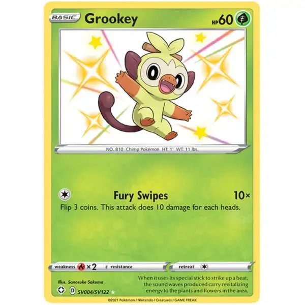 Pokemon Shining Fates Shiny Rare Grookey SV004