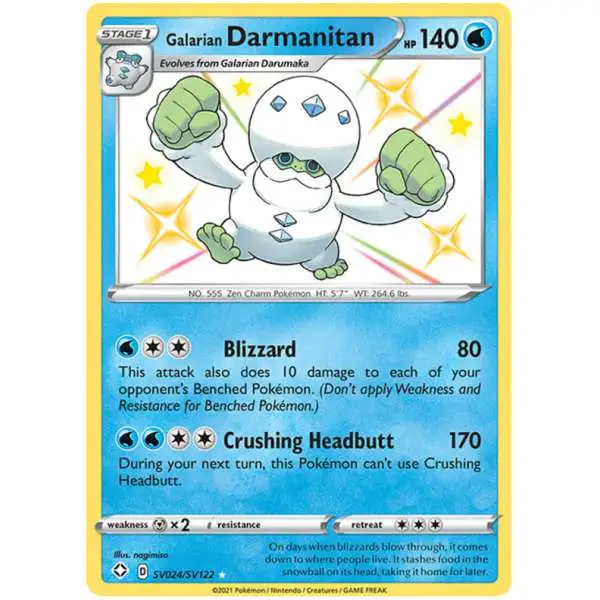 Pokemon Shining Fates Shiny Rare Galarian Darmanitan SV024