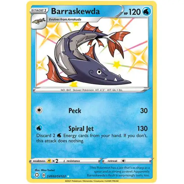 Pokemon Shining Fates Shiny Rare Barraskewda SV032