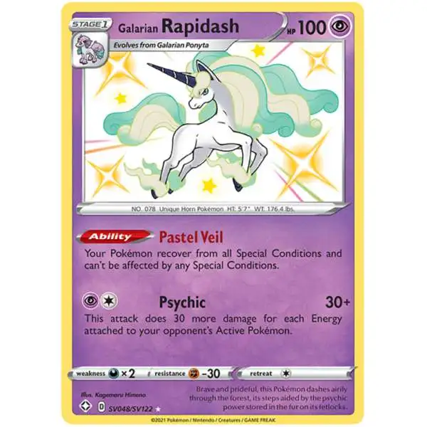 Pokemon Shining Fates Shiny Rare Galarian Rapidash SV048