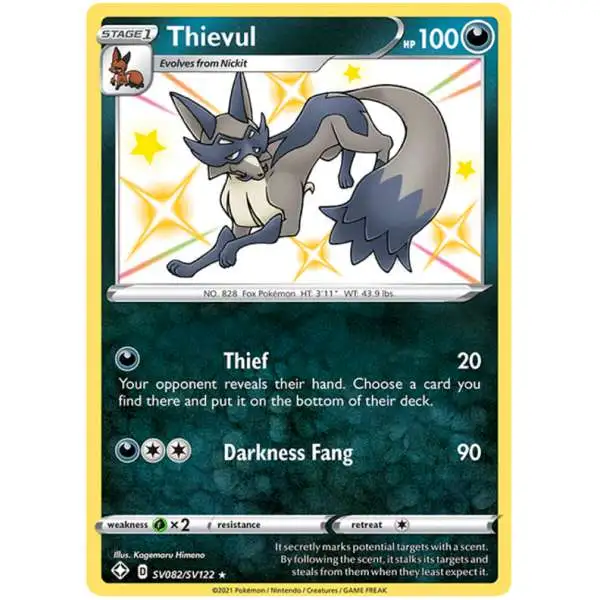 Pokemon Shining Fates Shiny Rare Thievul SV082