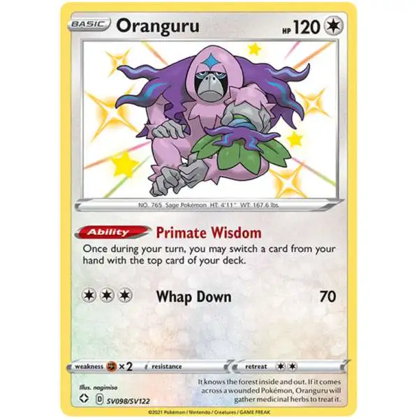 Pokemon Shining Fates Shiny Rare Oranguru SV098