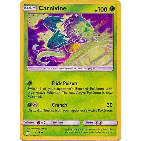Pokemon Trading Card Game Shining Legends Uncommon Carnivine #6 [Heavily Played]