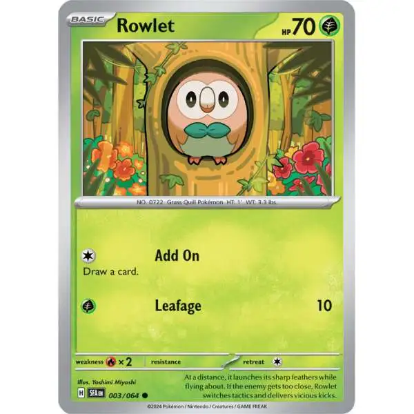 Pokemon Trading Card Game Shrouded Fable Common Rowlet #3