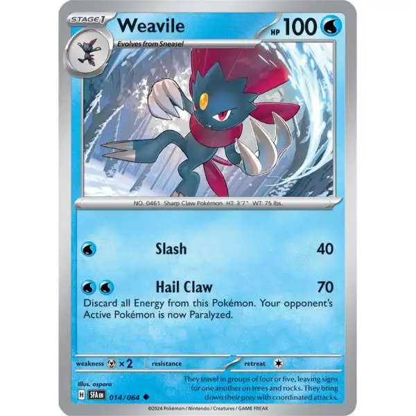 Pokemon Trading Card Game Shrouded Fable Uncommon Weavile #14