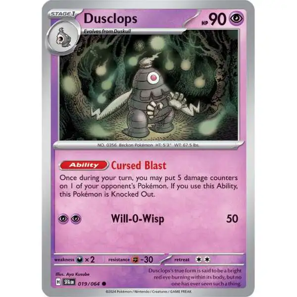 Pokemon Trading Card Game Shrouded Fable Common Dusclops #19