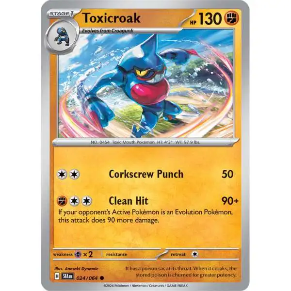 Pokemon Trading Card Game Shrouded Fable Common Toxicroak #24