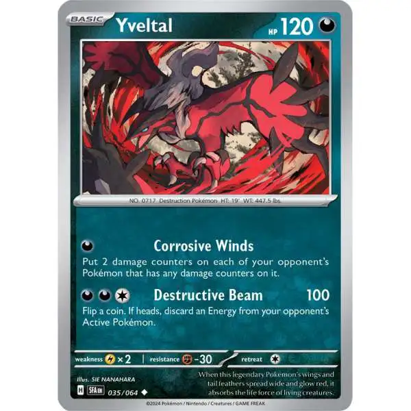 Pokemon Trading Card Game Shrouded Fable Uncommon Yveltal #35