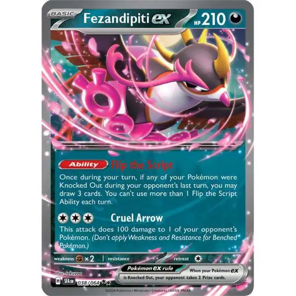 Pokemon Trading Card Game Shrouded Fable Double Rare Fezandipiti ex #38