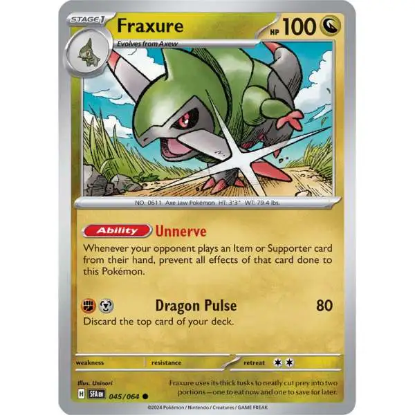 Pokemon Trading Card Game Shrouded Fable Uncommon Fraxure #45