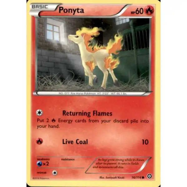 Pokemon Trading Card Game XY Steam Siege Common Ponyta #16