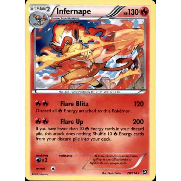 Pokemon Trading Card Game XY Steam Siege Holo Rare Infernape #20