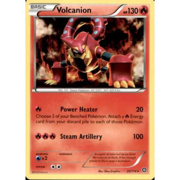 Pokemon Trading Card Game XY Steam Siege Rare Volcanion #25