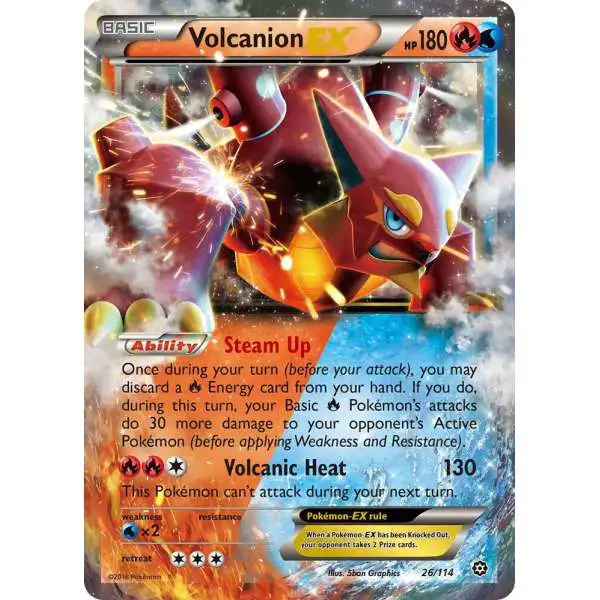 Pokemon Trading Card Game XY Steam Siege Ultra Rare Volcanion EX #26 [Moderately Played]