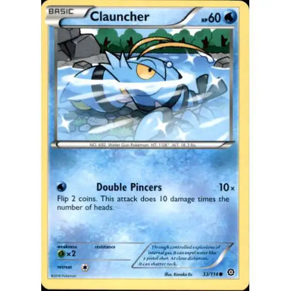 Pokemon Trading Card Game XY Steam Siege Common Clauncher #33