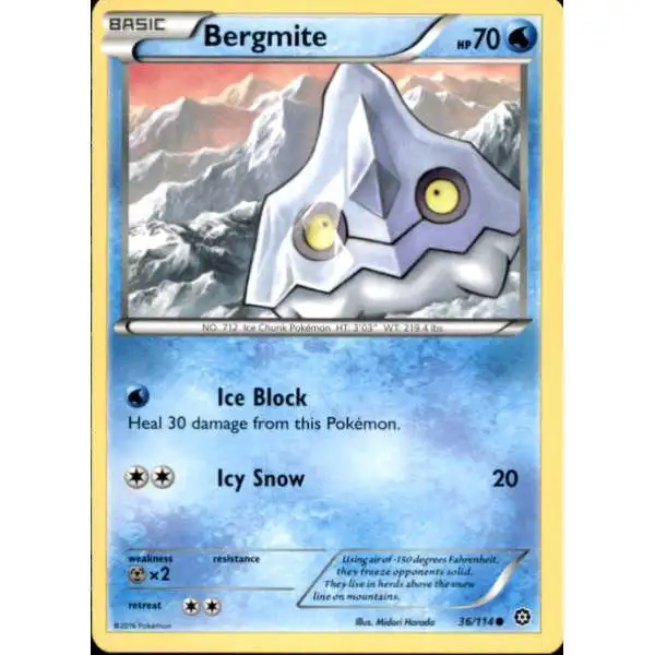 Pokemon Trading Card Game XY Steam Siege Common Bergmite #36