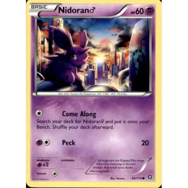 Pokemon Trading Card Game XY Steam Siege Common Nidoran M #43