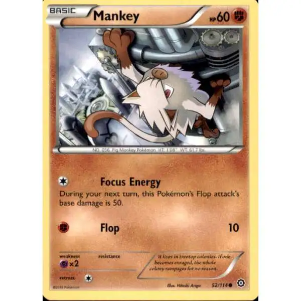 Pokemon Trading Card Game XY Steam Siege Common Mankey #52