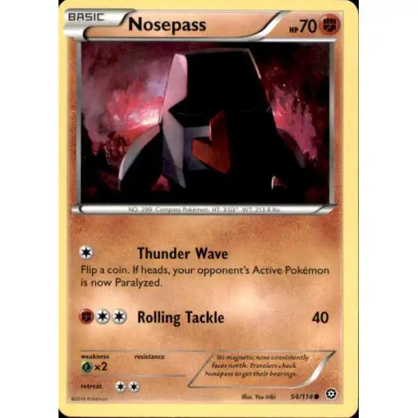 Pokemon Trading Card Game XY Steam Siege Common Nosepass #54