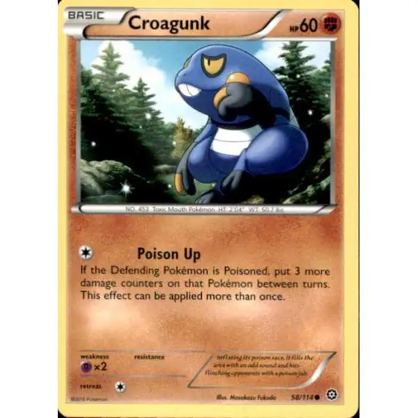 Pokemon Trading Card Game XY Steam Siege Common Croagunk #58