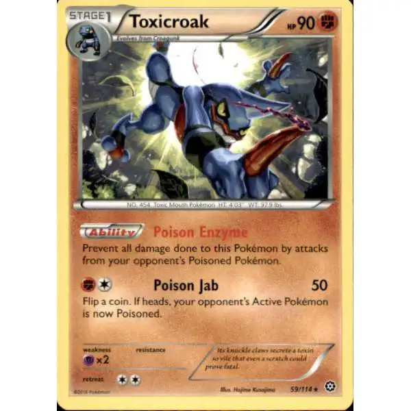 Pokemon Trading Card Game XY Steam Siege Rare Toxicroak #59