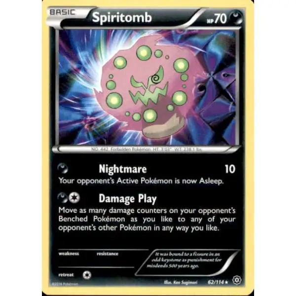 Pokemon Trading Card Game XY Steam Siege Rare Spiritomb #62