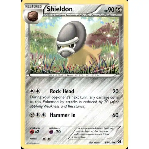 Pokemon Trading Card Game XY Steam Siege Uncommon Shieldon #69