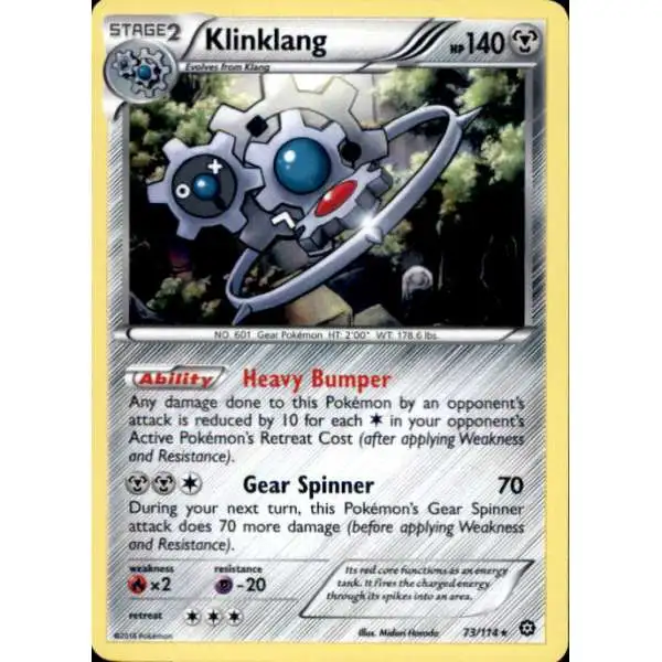 Pokemon Trading Card Game XY Steam Siege Rare Holo Klinklang #73