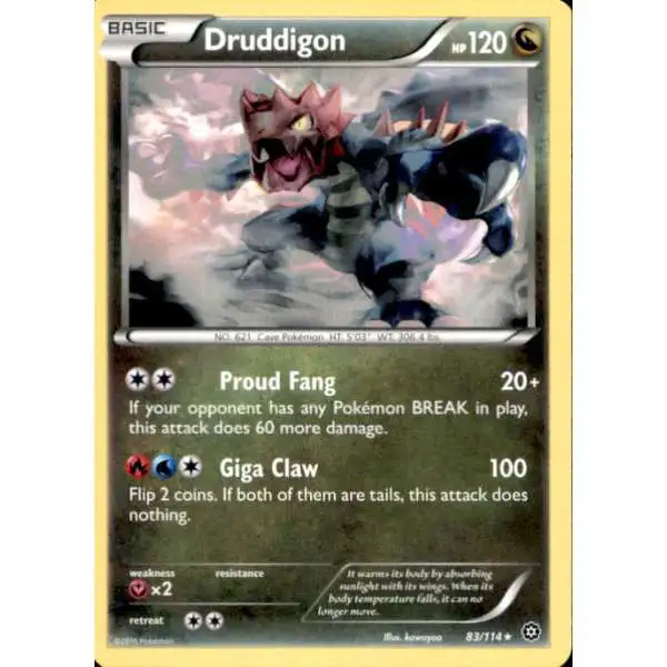 Pokemon Trading Card Game XY Steam Siege Rare Druddigon #83
