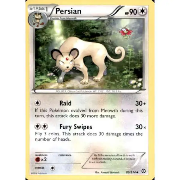 Pokemon Trading Card Game XY Steam Siege Uncommon Persian #89