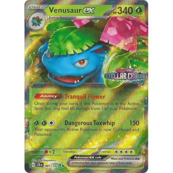 Pokemon Trading Card Game Stellar Crown Double Rare Venusaur ex #1 [Stellar Crown Stamp]